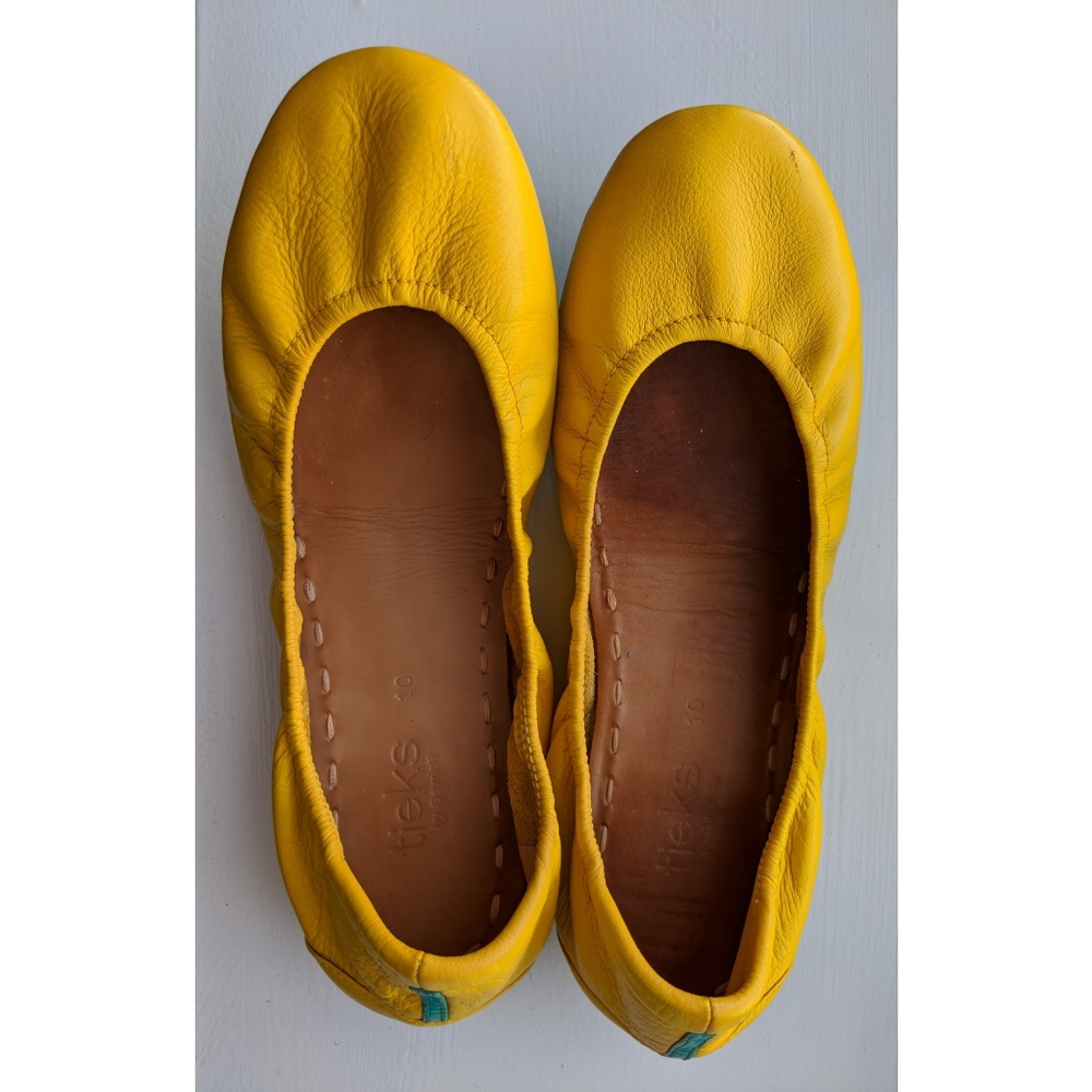 Tieks Mustard Yellow Leather Ballet Flats